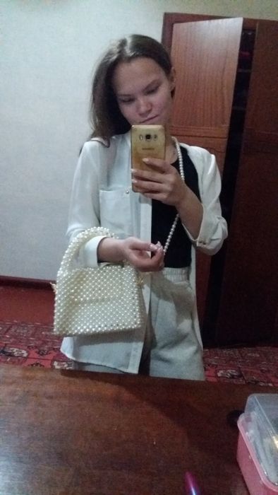 Сумка из жемчужных бусин, подарок на Новый Год