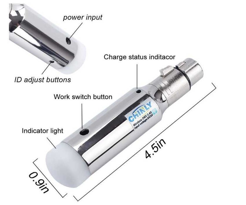 DMX wireless 512 Chinly 1 transmiter 5 recivere Controller pe baterie