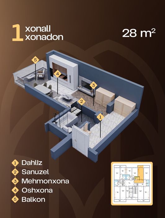 Yangi Qoyliq-2 loyihasidan katlavan narhda honadonlar