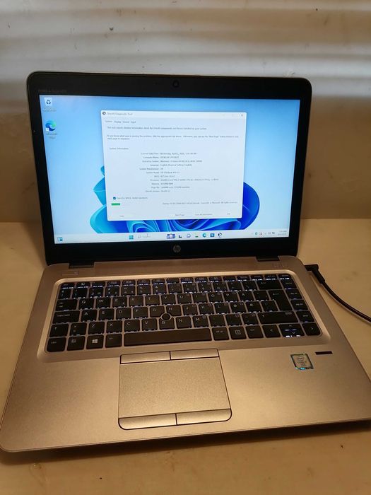 laptop HP  intel core i7 6th gen , 8 gb ddr4 , 256 gb ssd , 14 inch display