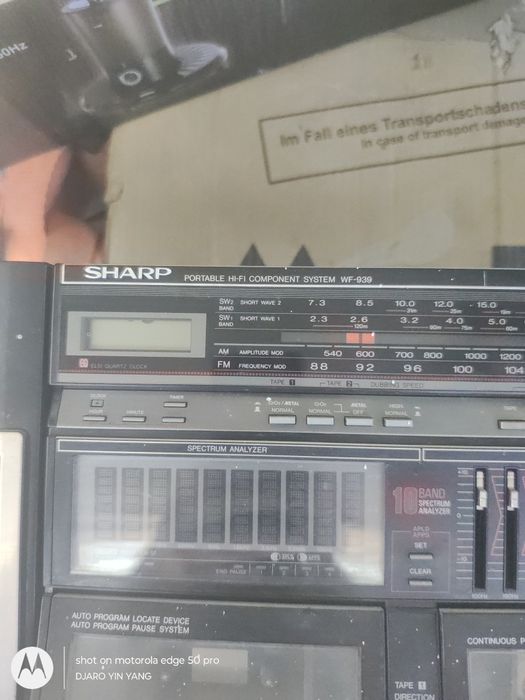 SHARP WF 939  звукова уредба