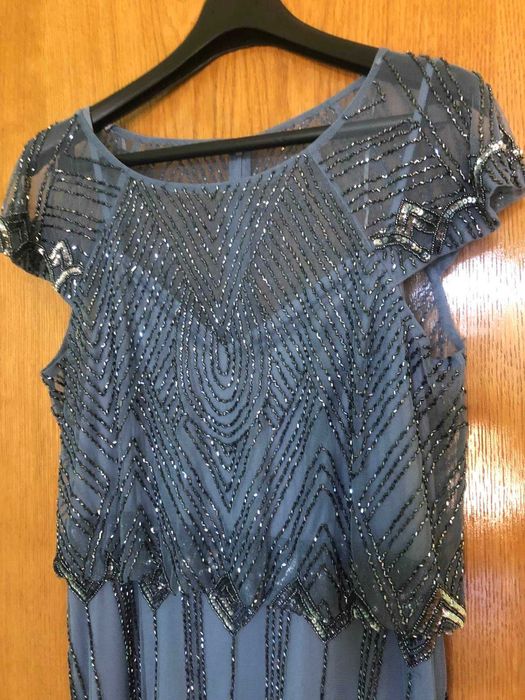 НОВА дълга дамска рокля от тюл изцяло с камъни LACE&BEADS (Л)