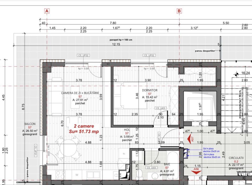 Apartament PREMIUM de 57mp bloc NOU