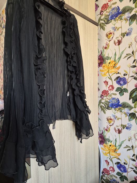 Bolero negru plisat elegant