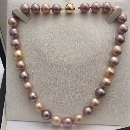 colier luxos perle naturale edison 13.8mm si aur 14k