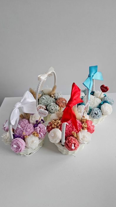 Букет от соеви свещи