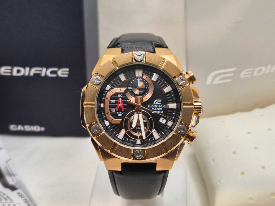 Ceas Sport Barbati Casio Edifice efr569 Cronograf, gold-black , Nou,Original,Garantie 2 ani