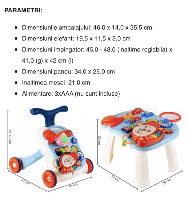 Premergator si masuta de activitati
