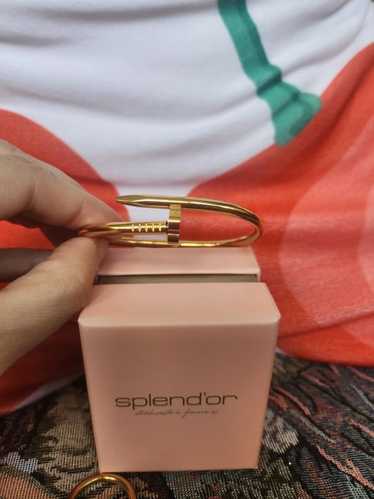 Set model CARTIER inel si bratara otel inoxidabil placat aur 18K