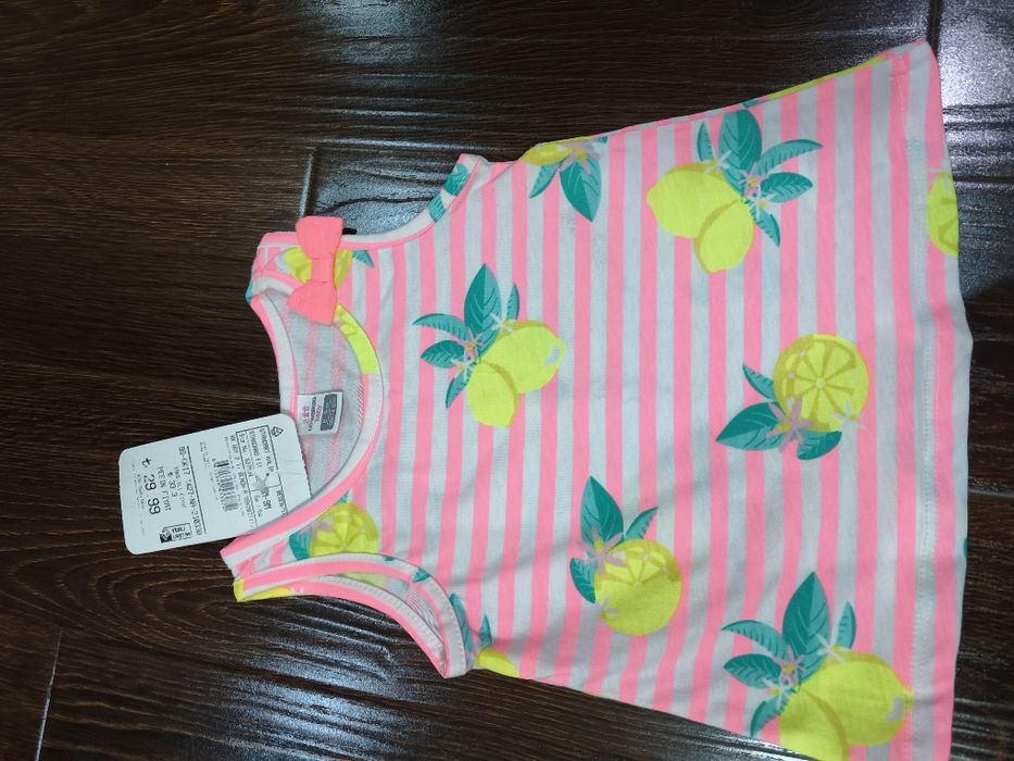 Яркая летняя майка LC Waikiki с лимонами (6-9 мес)