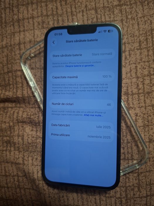 Iphone 16e 128g, 100% baterie 46 cicluri!