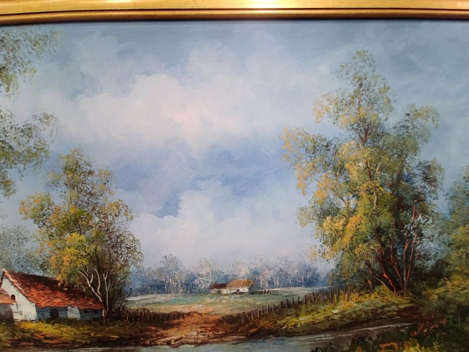 Мащабен белгийски пейзаж от K. Wouters (137х77 см) със сертификат