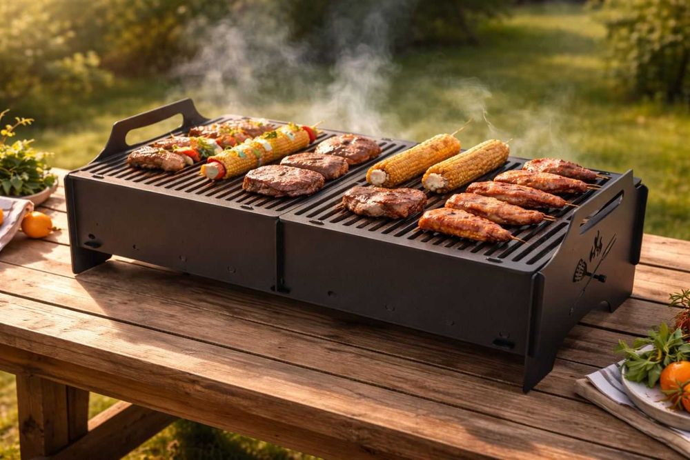 Барбекю на дървени въглища - сглобяемо