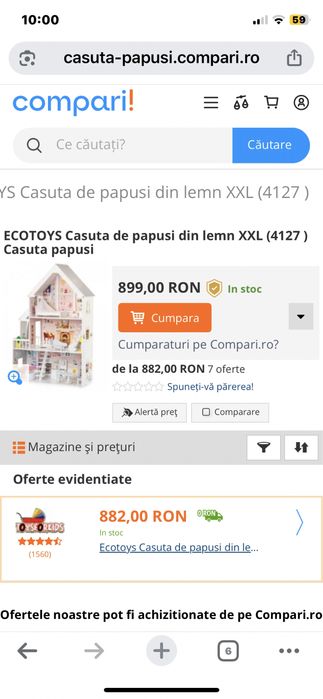 Casa  papusi Barbie lemn, masina, balon,3 etaje 126 cm, 18 kg