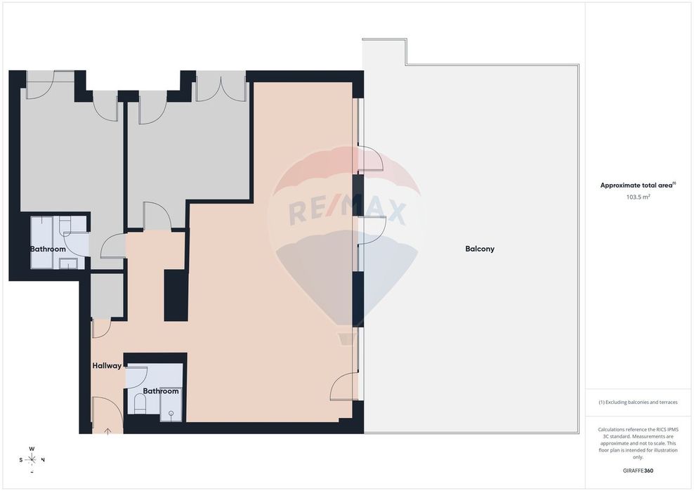 Apartament 4 camere + terasa 91 mp North Avenue