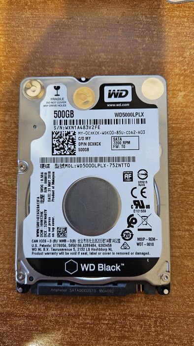 HDD Hard Disk Laptop WD Black 500GB 2.5"