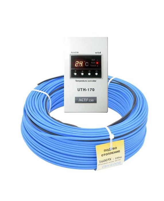 Pachet incalzire rasad 10-13mp Cablu 100m si Hibrid termostat digital