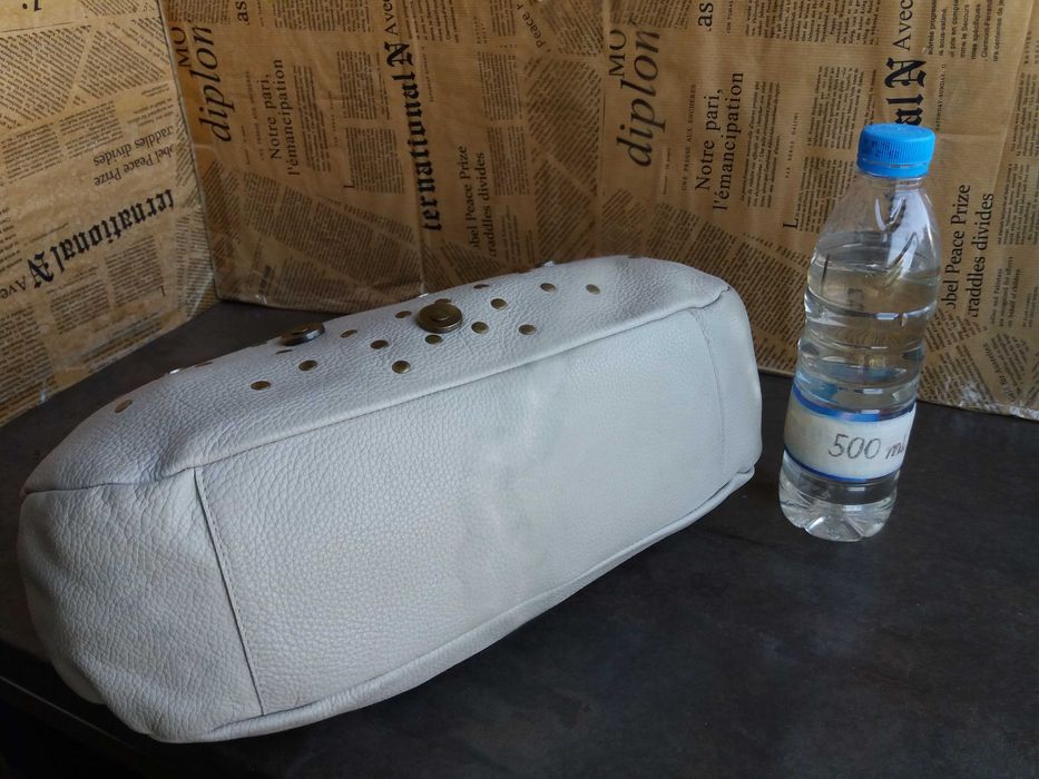 дамска чанта бежова,кожена торба-естествена кожа