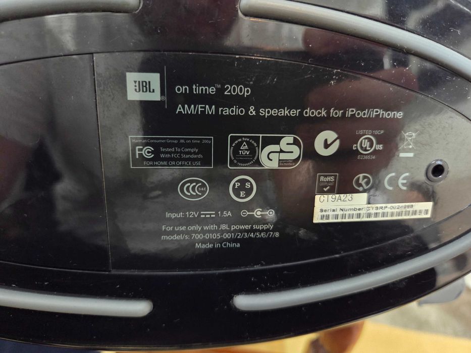 Boxă activă cu Ceas JBL On Time 200p Radio Dock Audio Modul Bluetooth