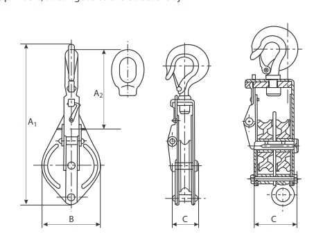 Scripete rola simpla cu carlig 1000KG PRO-HS-100010