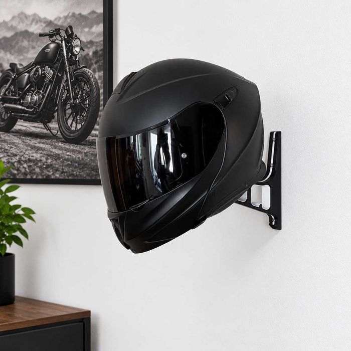 Black Rider, Suport Perete pentru Casca Moto, ATV,  Include Suruburi Montaj, Sistem Prindere Rigid,