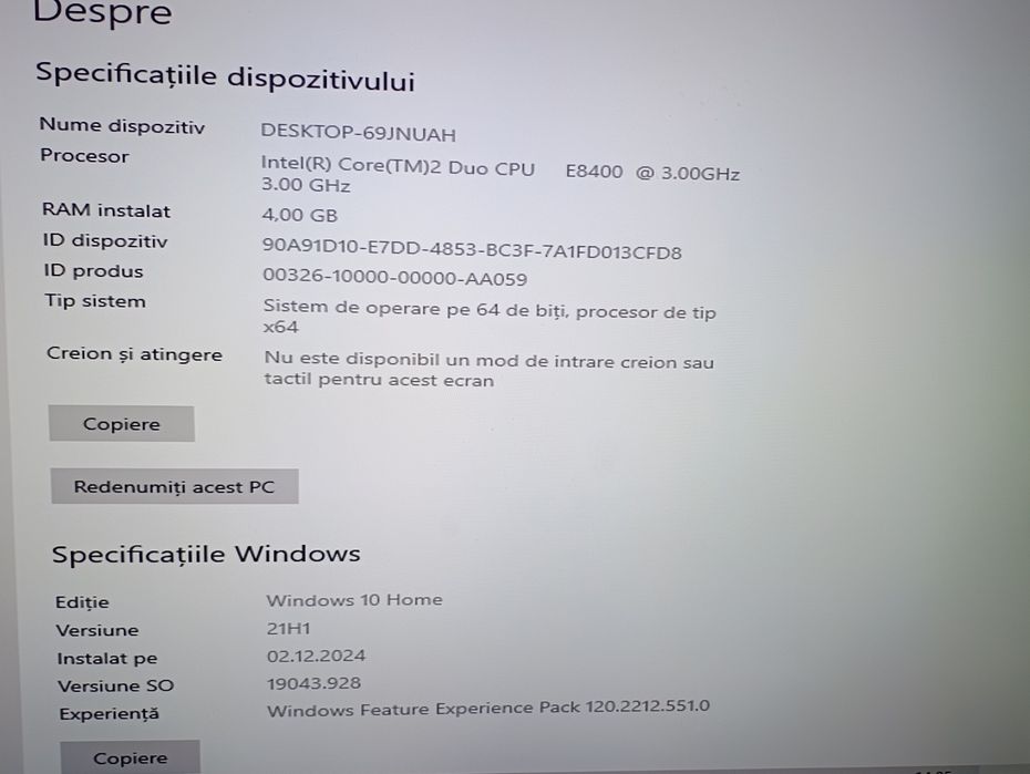 Vând unitate PC. Perfectă stare.