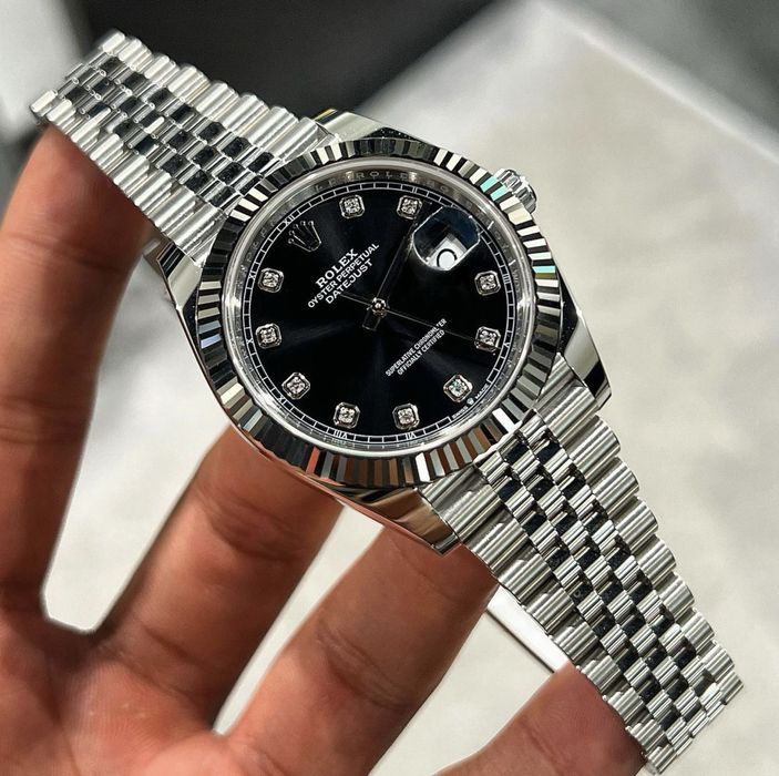 Rolex Date-Just Diamond 41 Black Dial ETA 3235