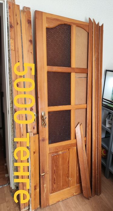 Двери 80 х 200 см 1шт, натуральное дерево,