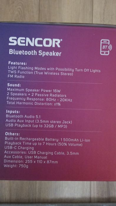 Bluetooth колонка sencor sss 3000