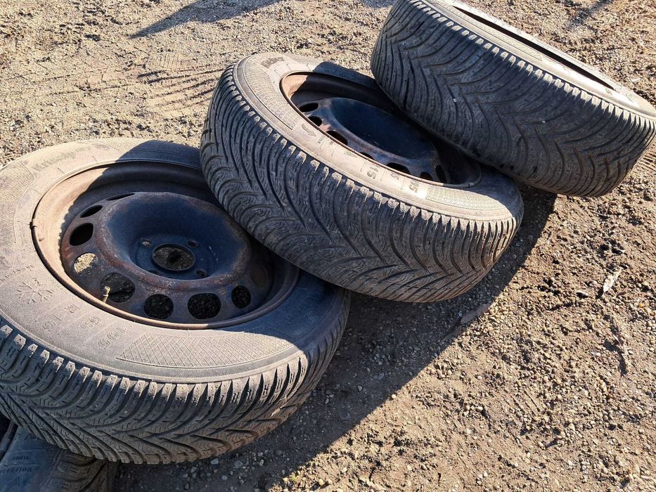 Peugeot 308 Citroen C4, set roti cu jante de tabla si cauciucuri pe 15
