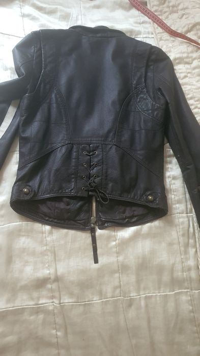 Geacă Clockhouse damă, piele naturală maro,S/ M