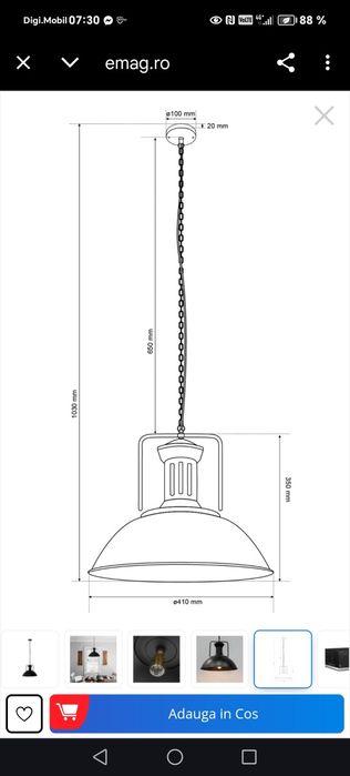 VÂND Lampa suspendata cu lant negru, E27, 1m, Negru  ESTE NOU

1️⃣0️⃣