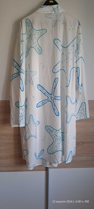 Ефирна лятна рокля 4XL, морска риза 3XL