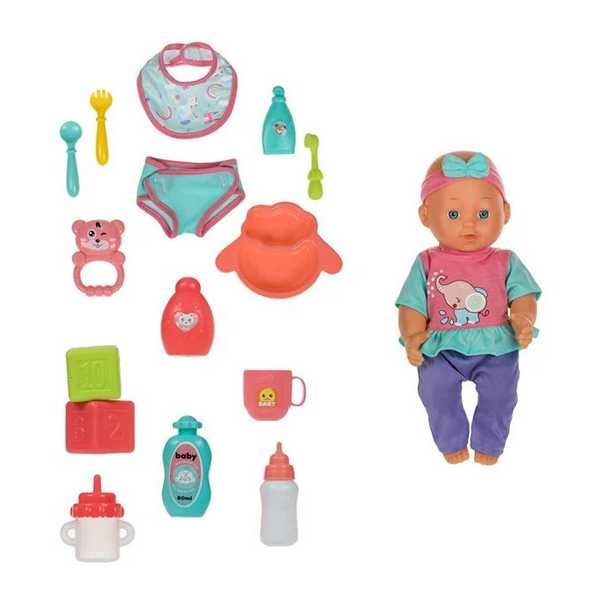 Бебе кукла с аксесоари за хранене и къпане, 32см