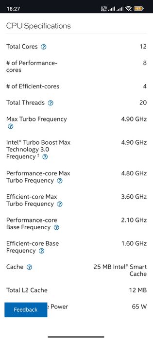 Intel core i7 12700