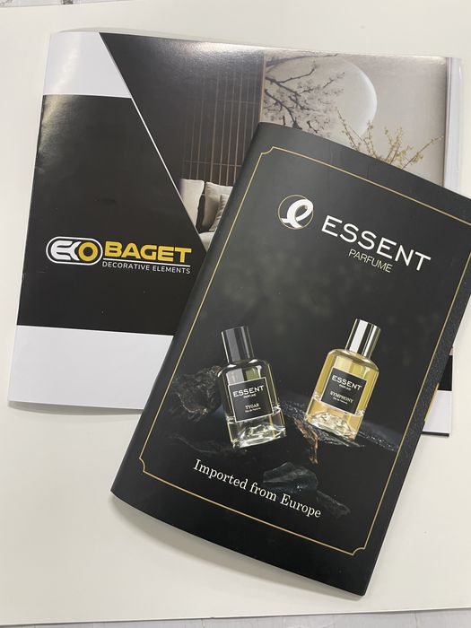 Brendingiz tushirilgan Paket, vizitka, flayer, buklet, katalog, papka