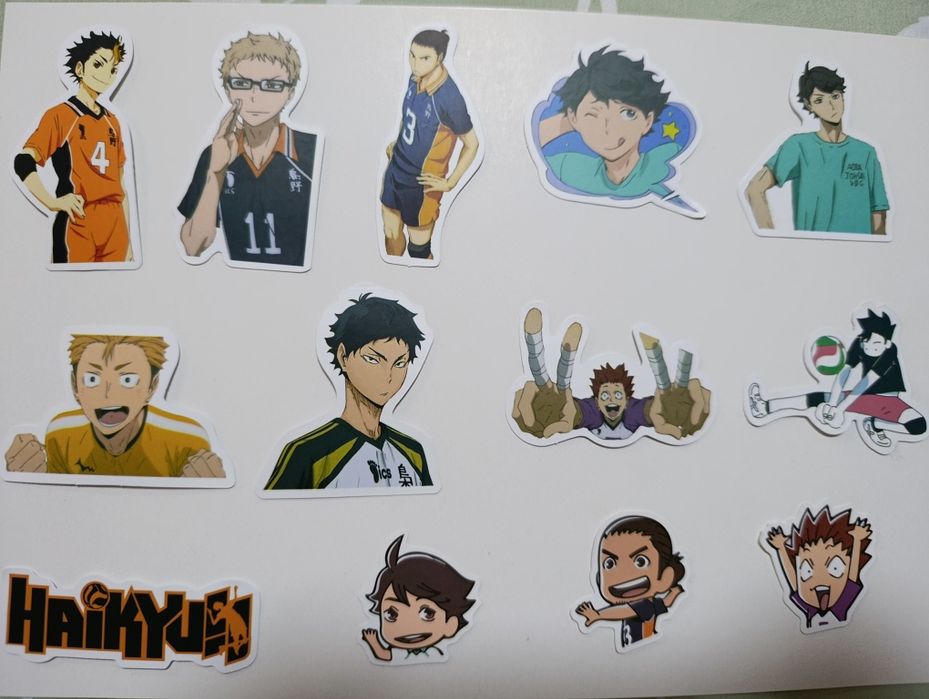 Аниме наклейки:Синяя тюрьма, Волейбол, Бродячие псы 1шт 1000сум