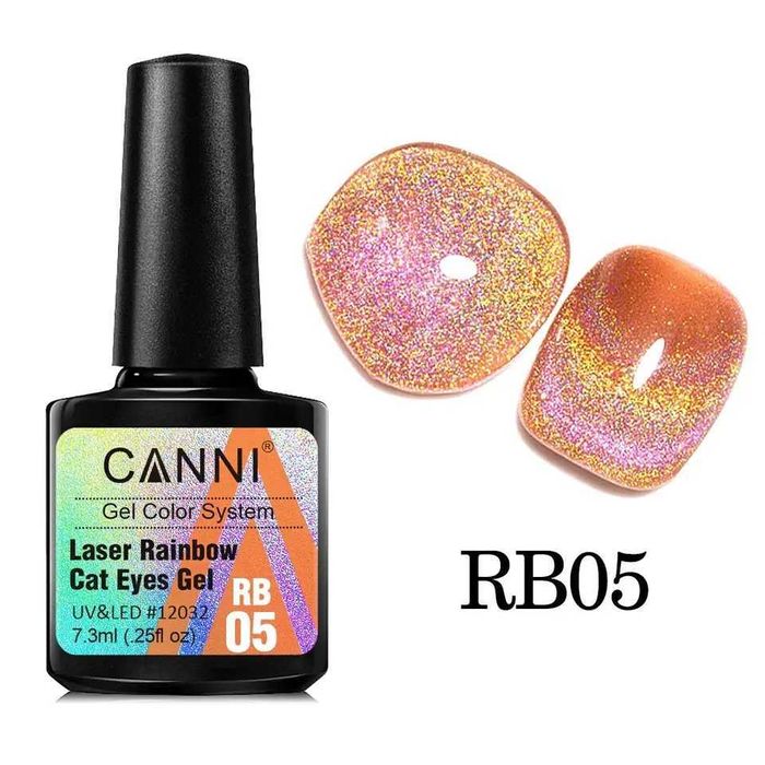 CANNI Laser Rainbow Cat Eye гел лак