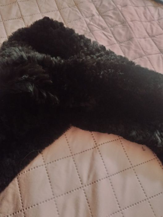 Кожена шапка тип качулка от заешка кожа