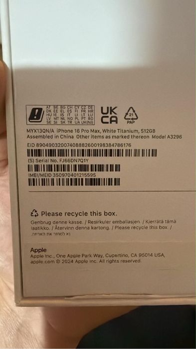 Vand iphone 16 pro max