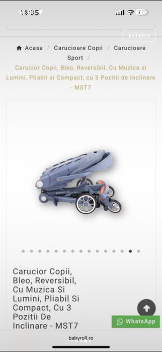 Carucior copii muzica si lumini