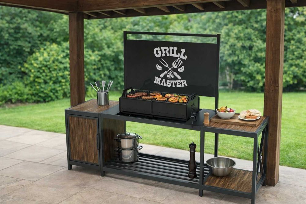 Барбекю на дървени въглища - сглобяемо