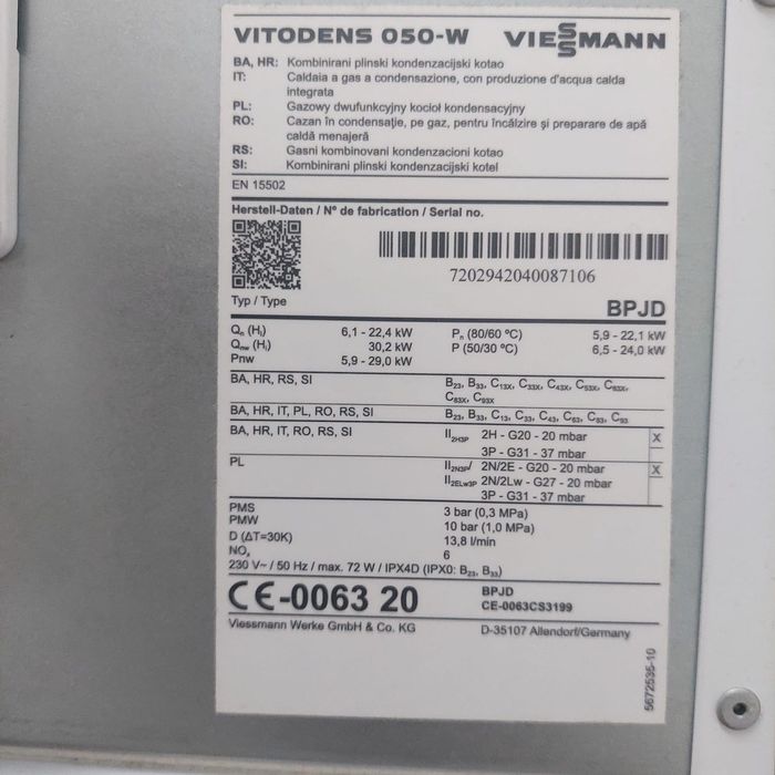 Vind centrala  pe gaz nou, ne folosita