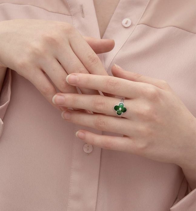 Серебряный набор кольцо и серьги Русские Самоцветы