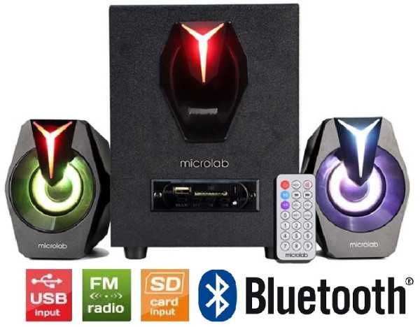 Колонка Microlab G100BT – Bluetooth V5.0, 3x2Вт + 5Вт, с пультом