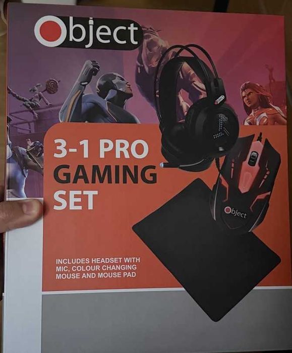 Set Gaming 3 în 1 Object PRO – Căști + Mouse RGB + Mousepad