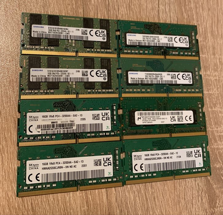 8 x 16GB DDR4 3200MHz SODIMM