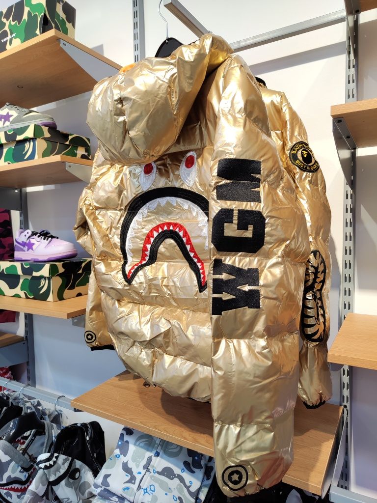 Gold bape jacket sale