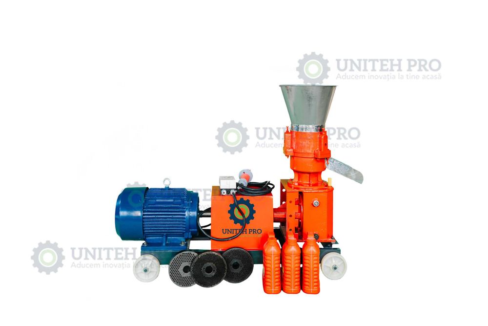 Granulator furaje KL-200 cu 3 matrite și motor inclus – Capacitate de producție. max. 300 kg/oră