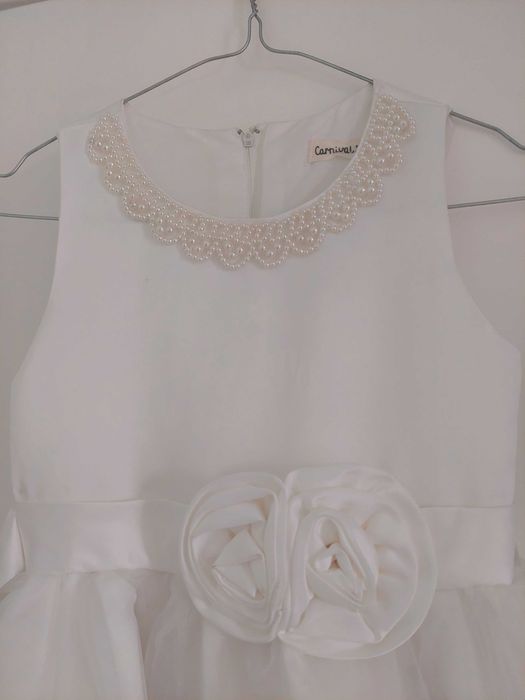 Елегантна бяла шаферска рокля 4г.